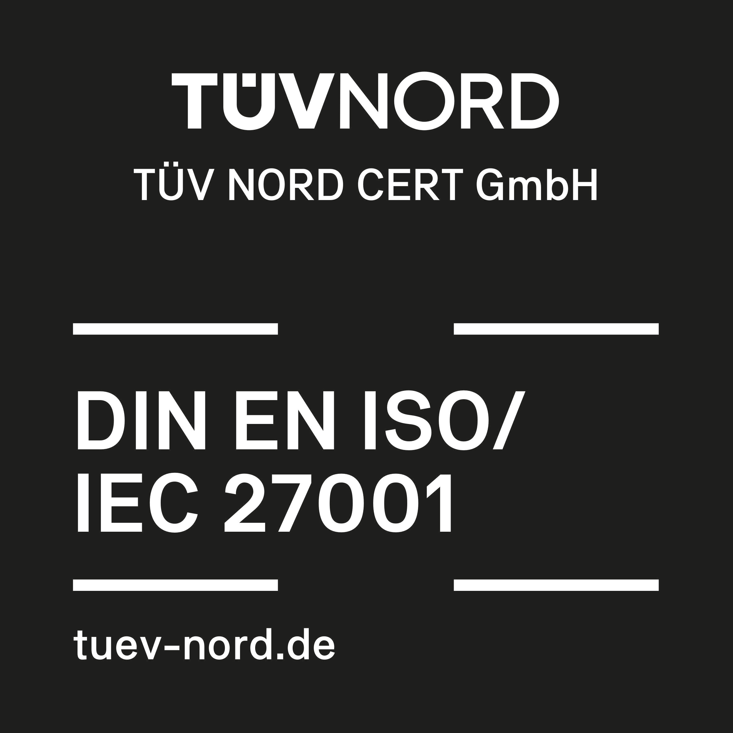 TÜV NORD CERT – ISO/IEC 27001:2022-certifiering